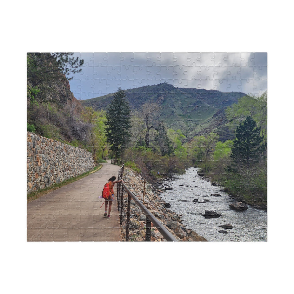 Puzzle - Girl Walking Along Clear Creek in Golden CO in Spring