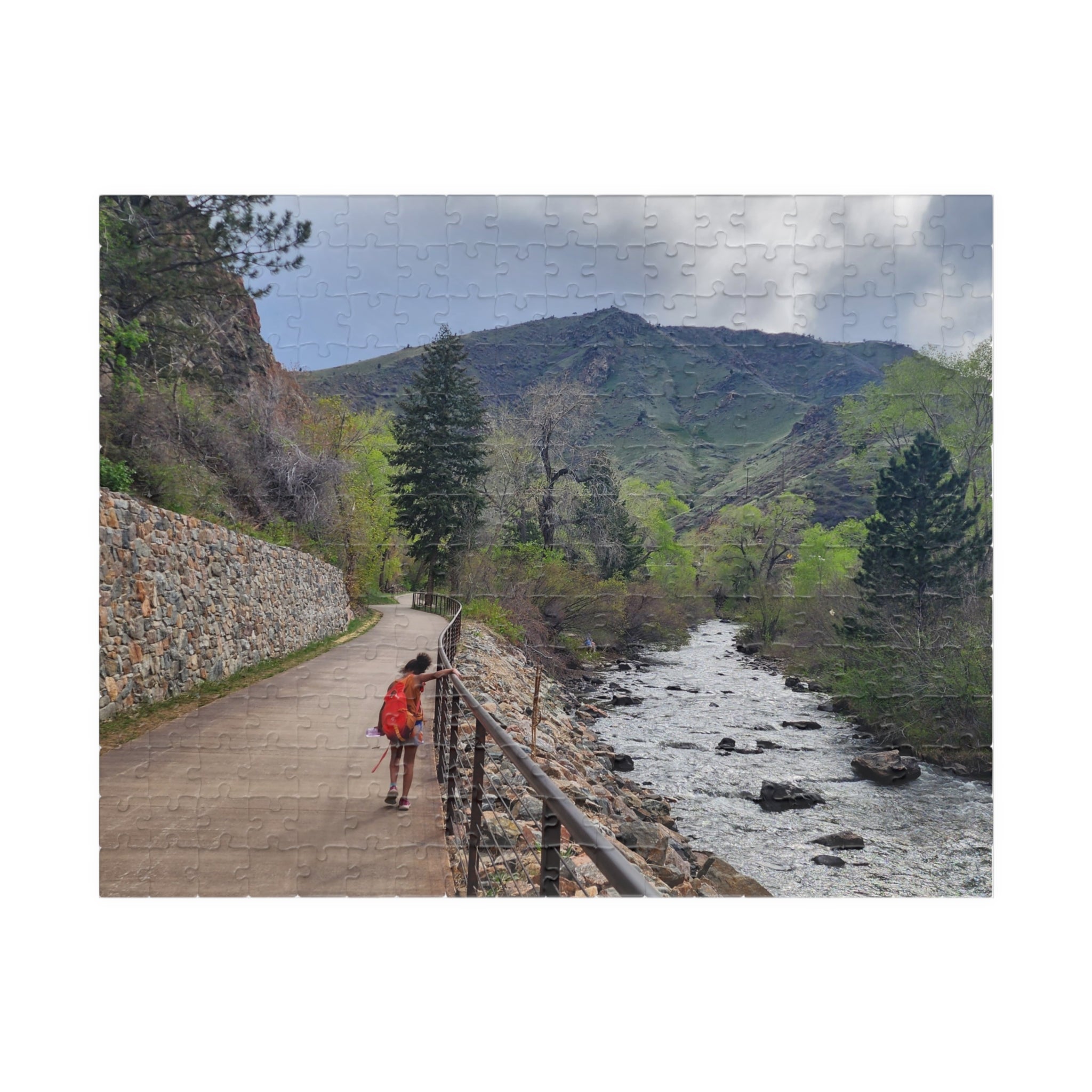 Puzzle - Girl Walking Along Clear Creek in Golden CO in Spring