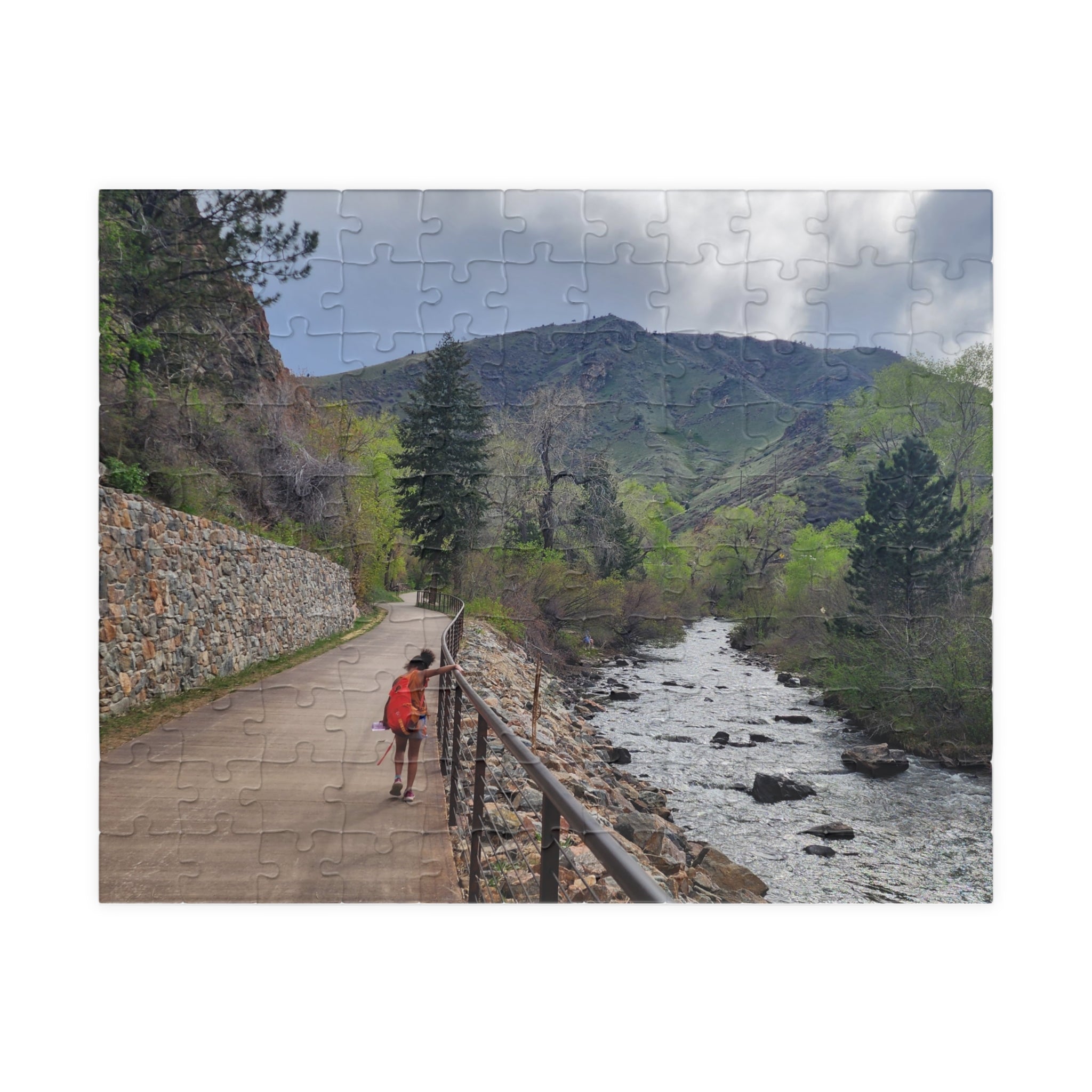 Puzzle - Girl Walking Along Clear Creek in Golden CO in Spring