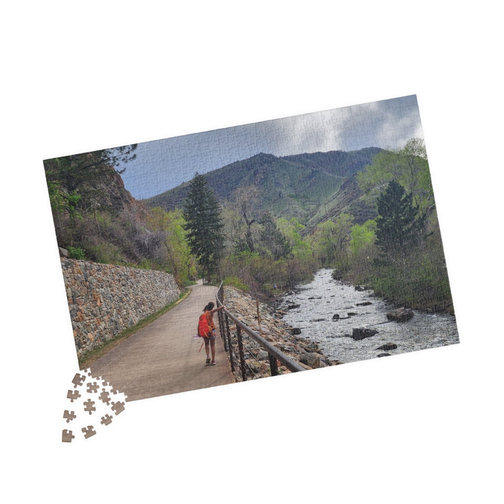 Puzzle - Girl Walking Along Clear Creek in Golden CO in Spring
