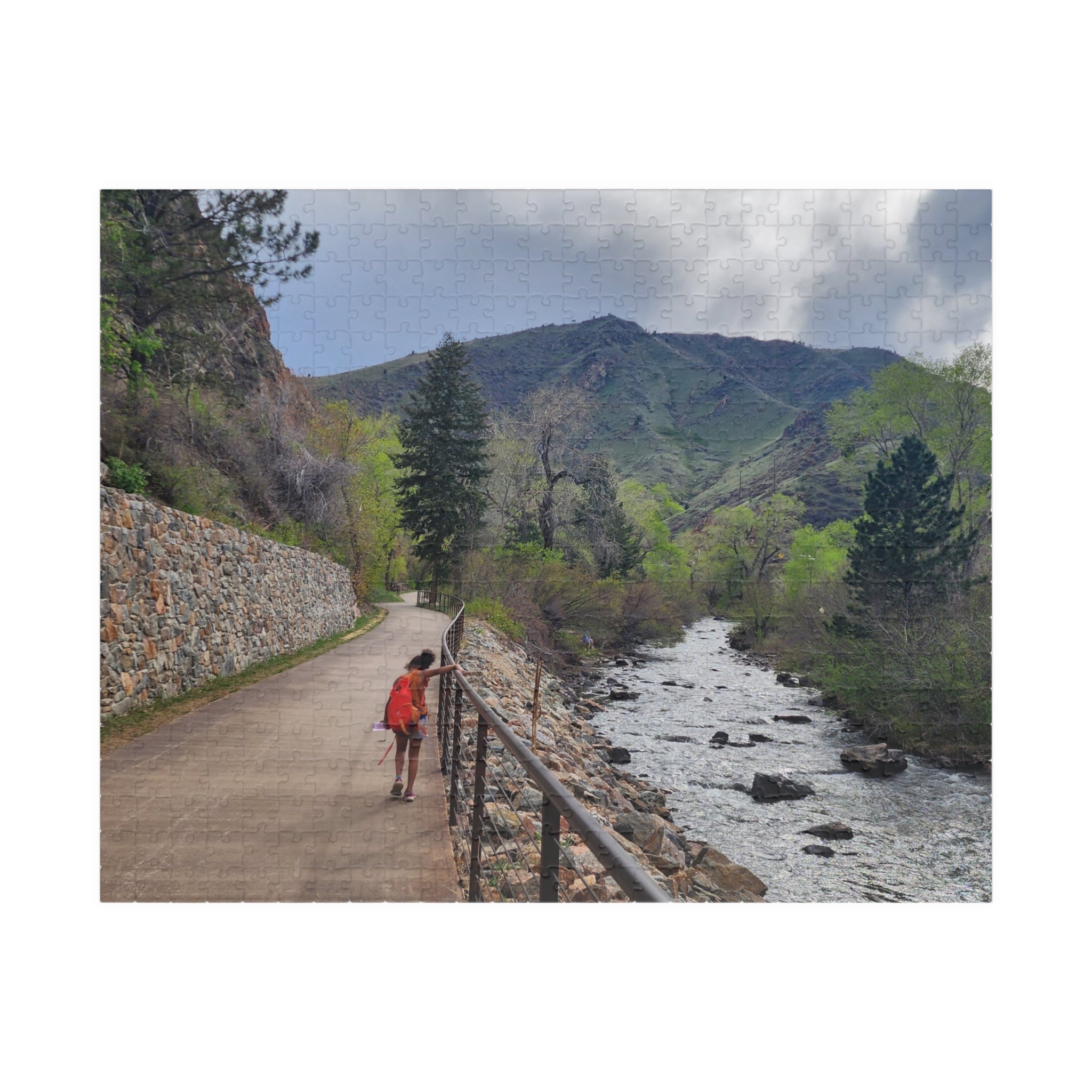 Puzzle - Girl Walking Along Clear Creek in Golden CO in Spring