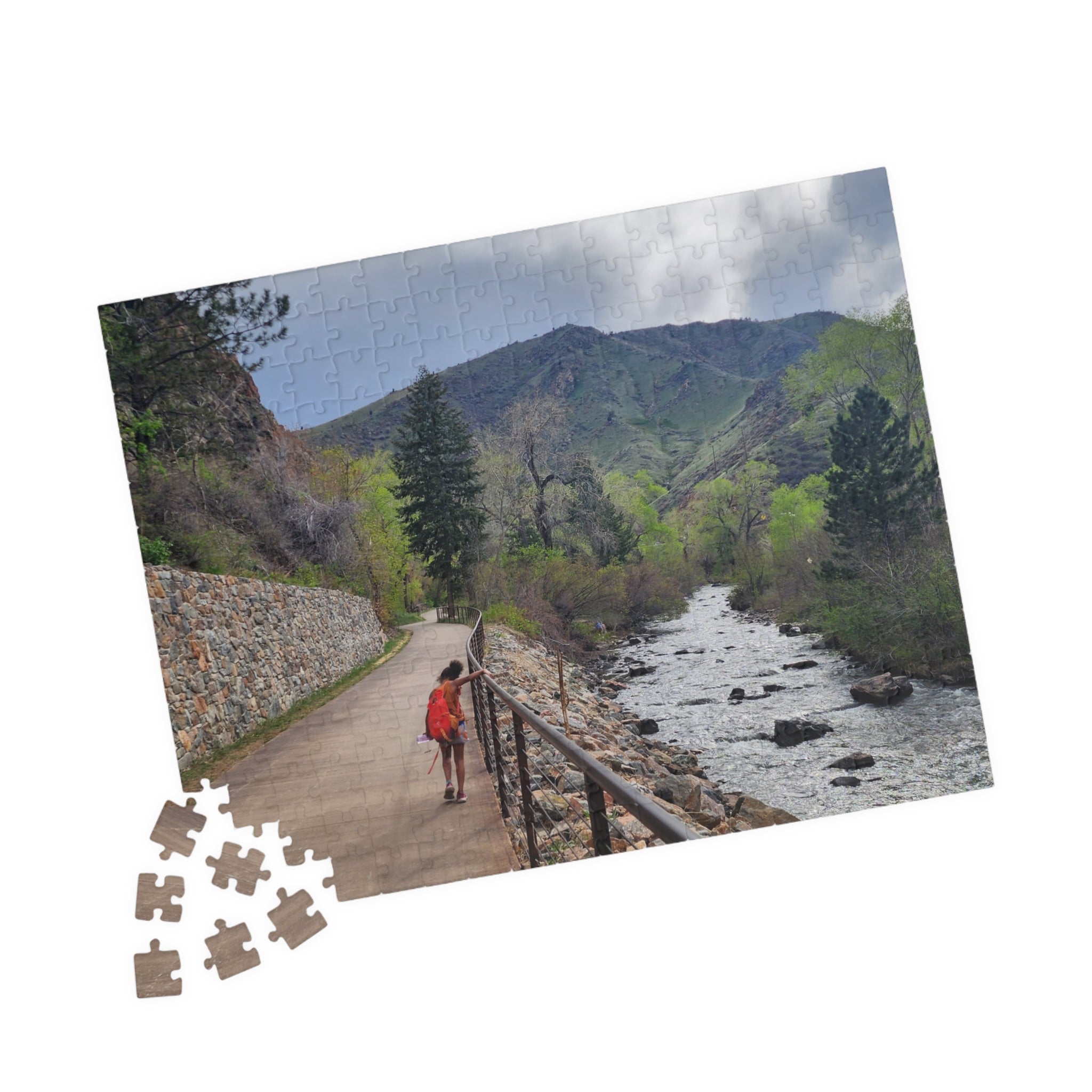 Puzzle - Girl Walking Along Clear Creek in Golden CO in Spring