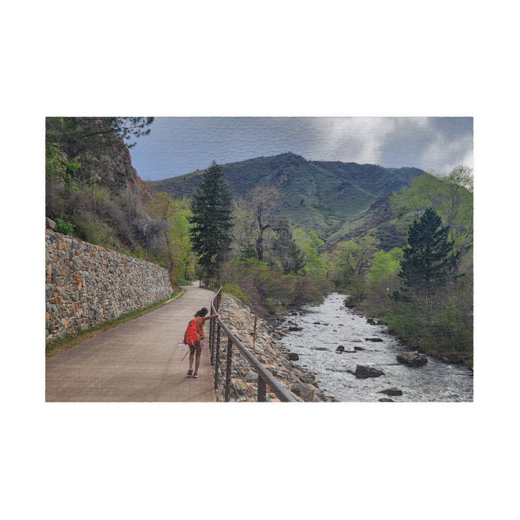 Puzzle - Girl Walking Along Clear Creek in Golden CO in Spring