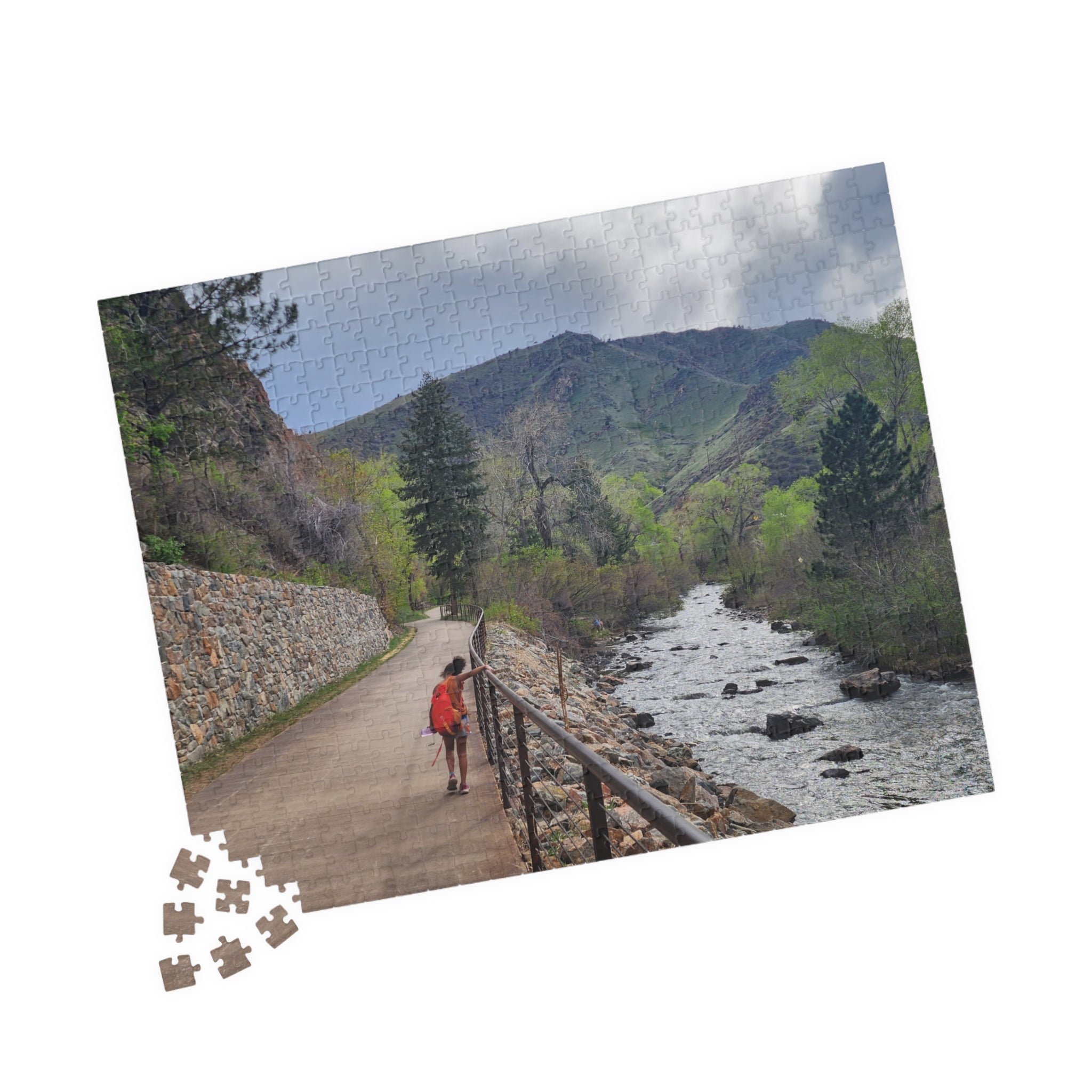 Puzzle - Girl Walking Along Clear Creek in Golden CO in Spring